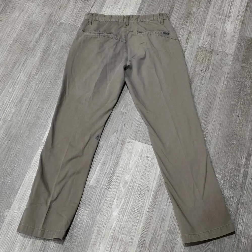 Volcom Brown Modern Stretch Straight Leg Pants Men's Jeans Size 28